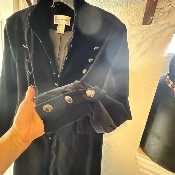 Vintage Pure Badass Rare Flawless Velvet Steampunk/Military Long Jacket
